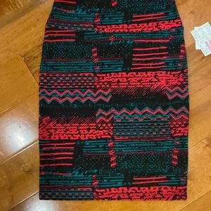 Lularoe medium cassie skirt new with tags blue and pink